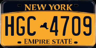 NY license plate HGC4709