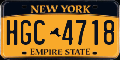 NY license plate HGC4718