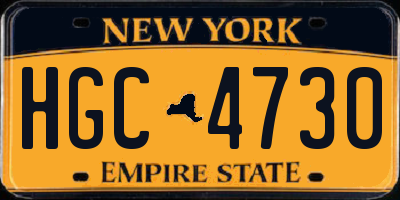 NY license plate HGC4730