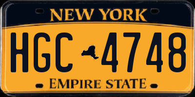 NY license plate HGC4748