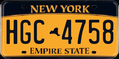 NY license plate HGC4758