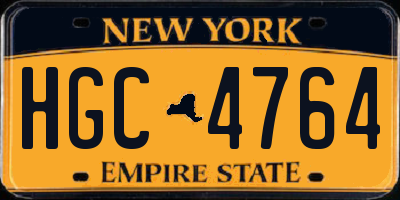 NY license plate HGC4764