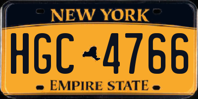 NY license plate HGC4766
