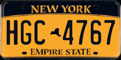 NY license plate HGC4767