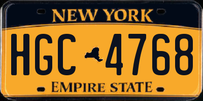 NY license plate HGC4768