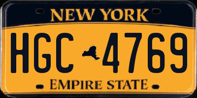 NY license plate HGC4769