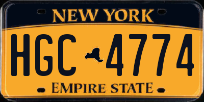 NY license plate HGC4774