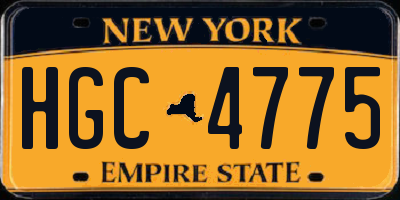 NY license plate HGC4775