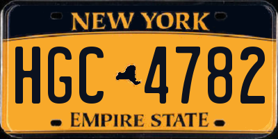 NY license plate HGC4782