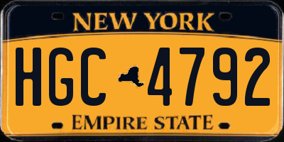 NY license plate HGC4792