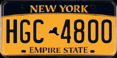 NY license plate HGC4800