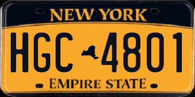 NY license plate HGC4801