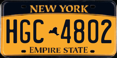 NY license plate HGC4802