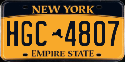 NY license plate HGC4807