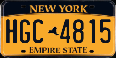 NY license plate HGC4815