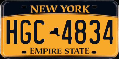NY license plate HGC4834