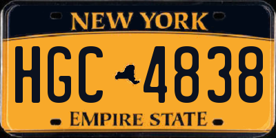 NY license plate HGC4838