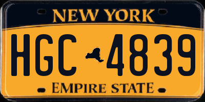 NY license plate HGC4839