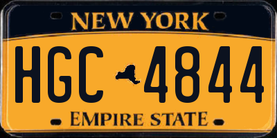 NY license plate HGC4844