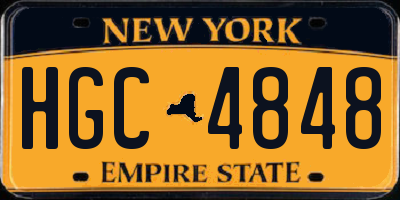 NY license plate HGC4848