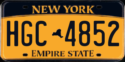 NY license plate HGC4852