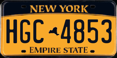NY license plate HGC4853