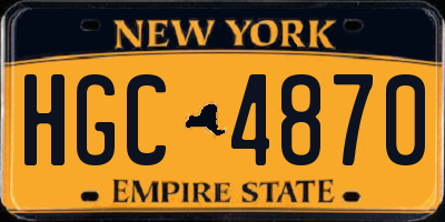 NY license plate HGC4870
