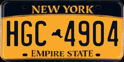 NY license plate HGC4904