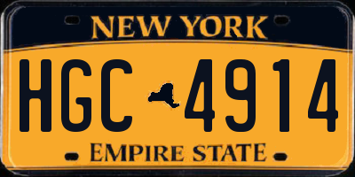 NY license plate HGC4914