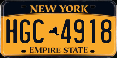 NY license plate HGC4918