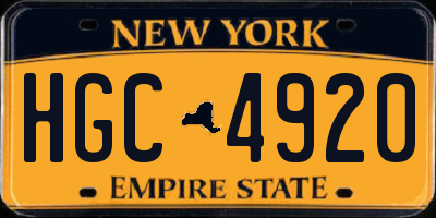 NY license plate HGC4920