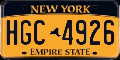 NY license plate HGC4926