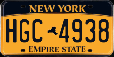 NY license plate HGC4938