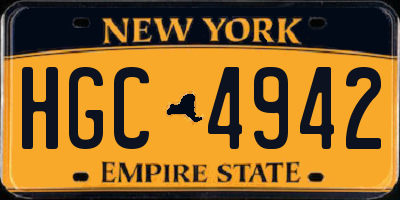 NY license plate HGC4942