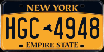 NY license plate HGC4948