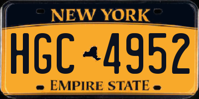 NY license plate HGC4952