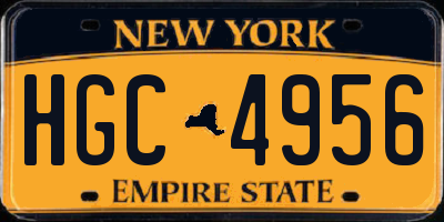 NY license plate HGC4956
