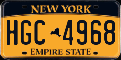 NY license plate HGC4968