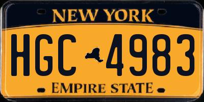 NY license plate HGC4983