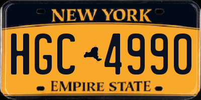 NY license plate HGC4990