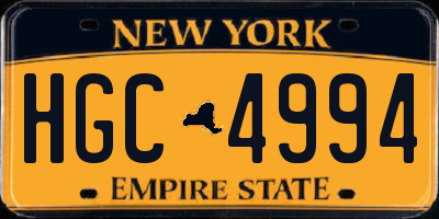 NY license plate HGC4994