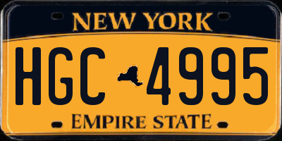 NY license plate HGC4995