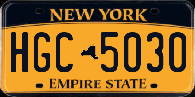 NY license plate HGC5030