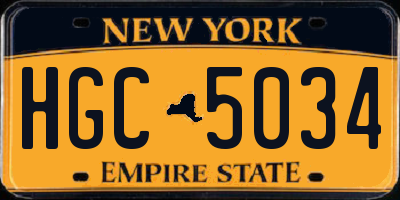 NY license plate HGC5034
