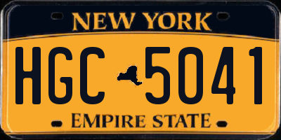 NY license plate HGC5041