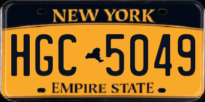 NY license plate HGC5049
