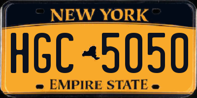 NY license plate HGC5050