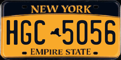 NY license plate HGC5056