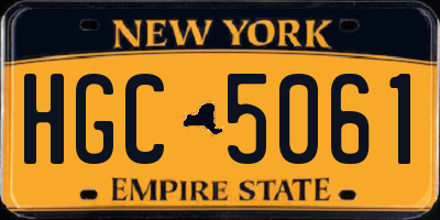 NY license plate HGC5061