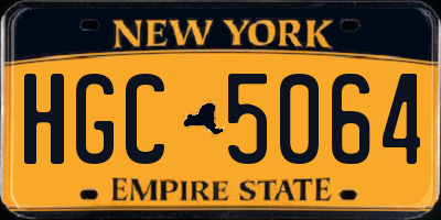 NY license plate HGC5064